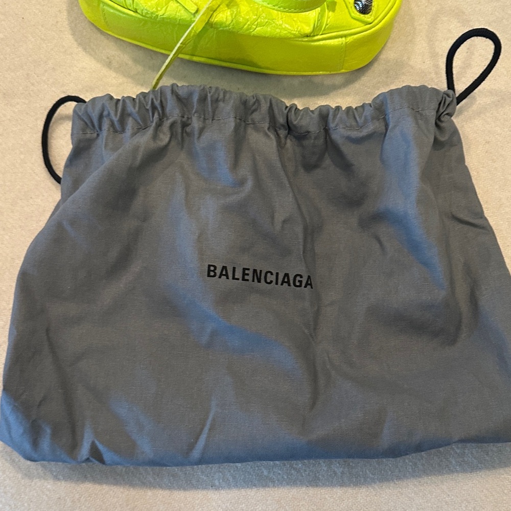 Authentic Balenciaga Le Cagole Chain Shoulder Bag XS/Mini Fluo Yello - Picture 5 of 7